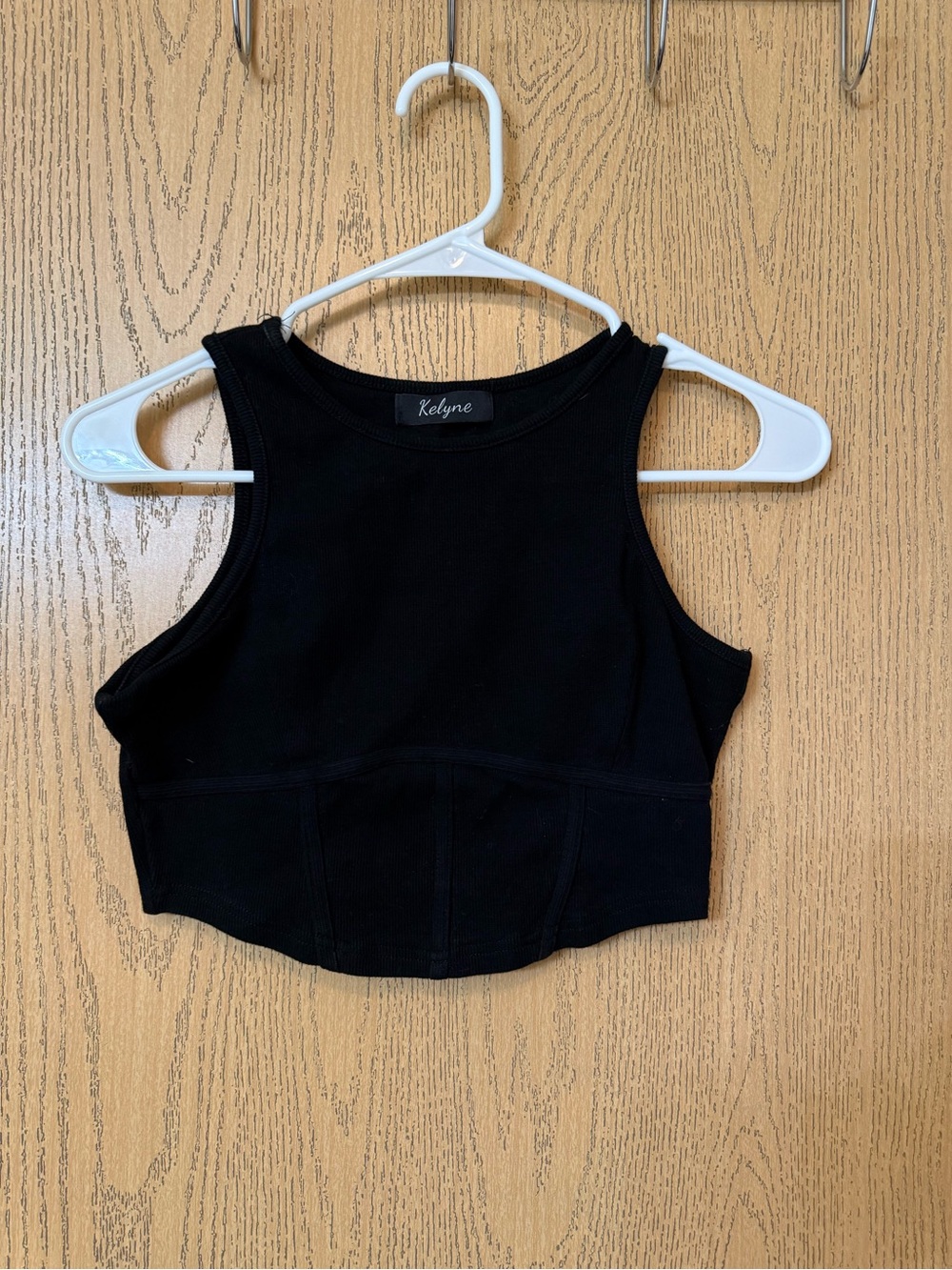 Black Ribbed Crop Tank